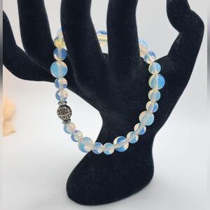 Opalite moonstone beaded bracelet